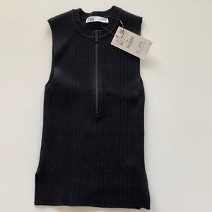 BNWT Zara black knit top